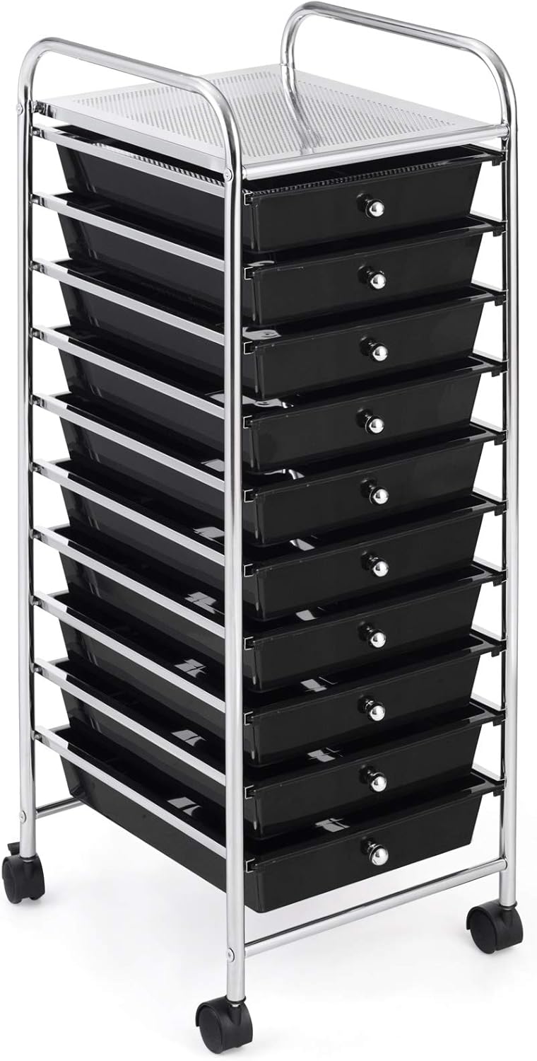 10 Drawer Rolling Storage Cart W8015