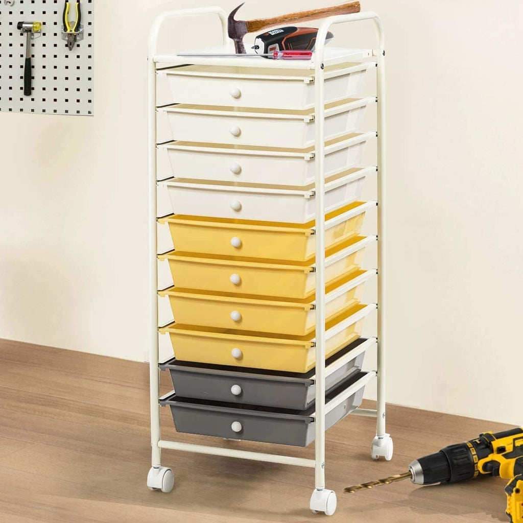 10 Drawer Rolling Storage Cart W8015
