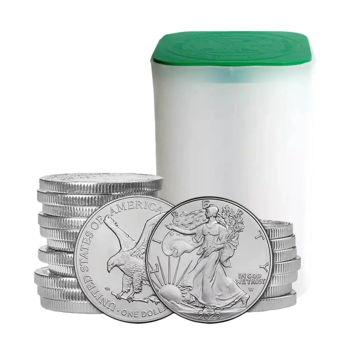 1 oz American Silver Eagle BU Tube of 20 Coins V8665