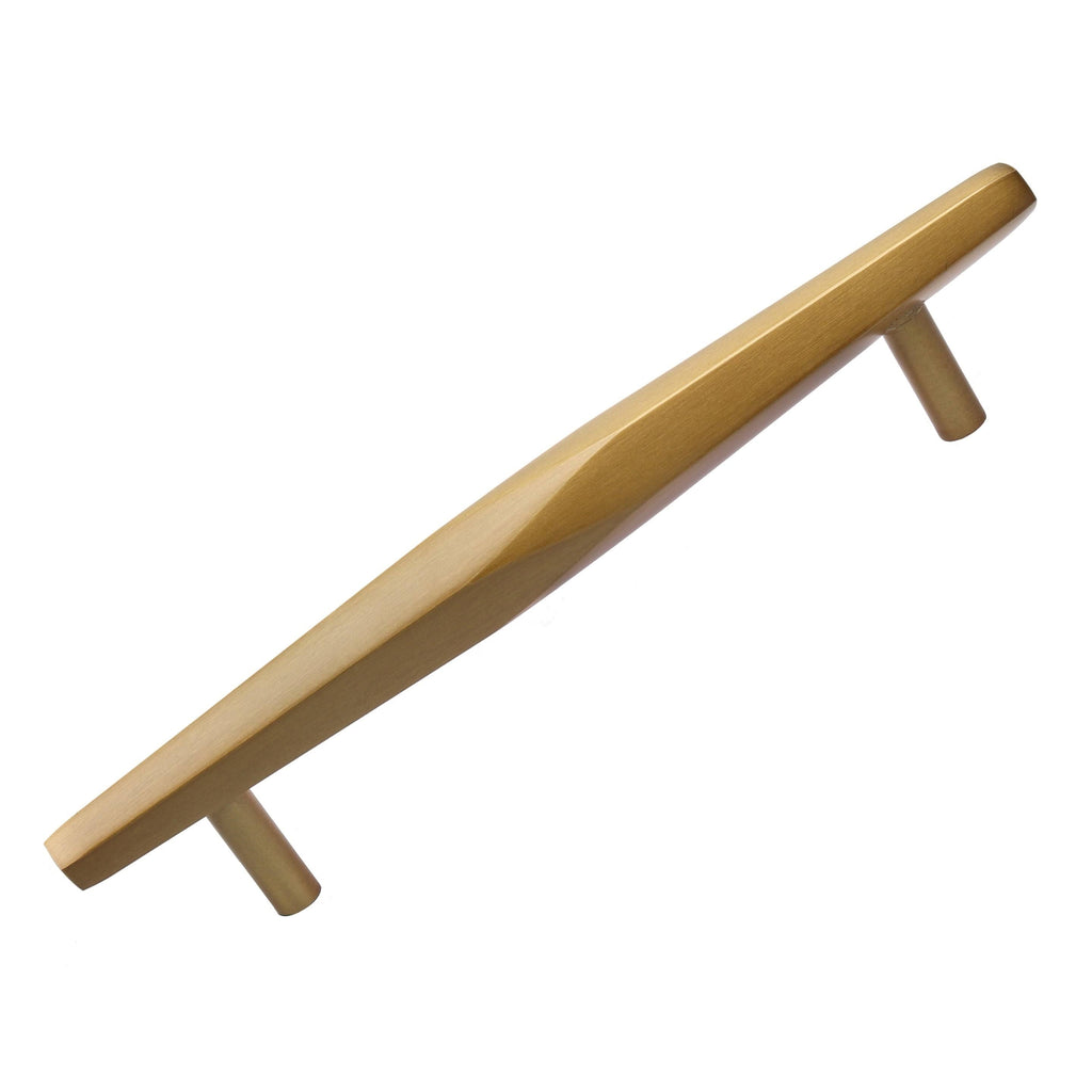 10-Pack 5-Inch Solid Faceted Bar Pull Satin Gold R131