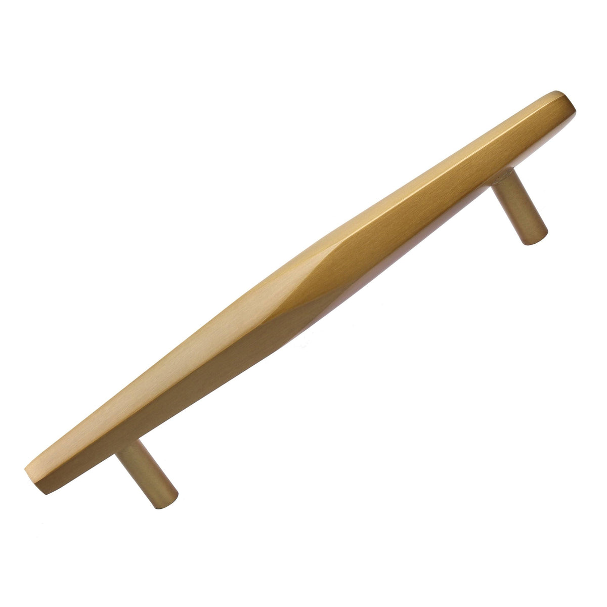 10-Pack 5-Inch Solid Faceted Bar Pull Satin Gold R131