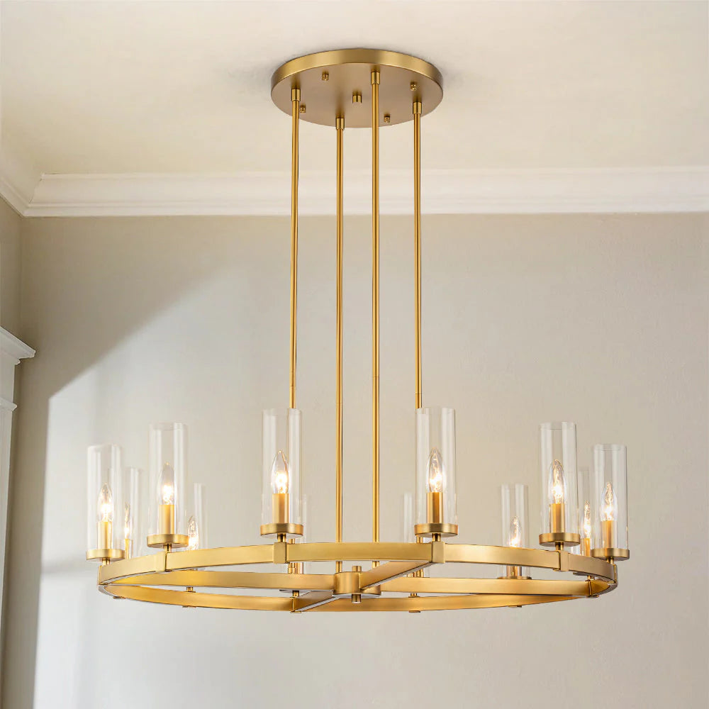 12-Light Dimmable Industrial Chandelier S9215
