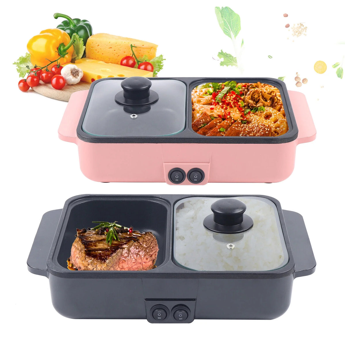 1200W 2-IN-1 Electric Hot Pot and Grill V1889