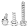 1/4 inch-20 x 1 1/2 inch Coarse Thread Grade 5 Hex Flange Screw with Serration Medium Carbon Steel Zinc Plated Pk 1400 B5906