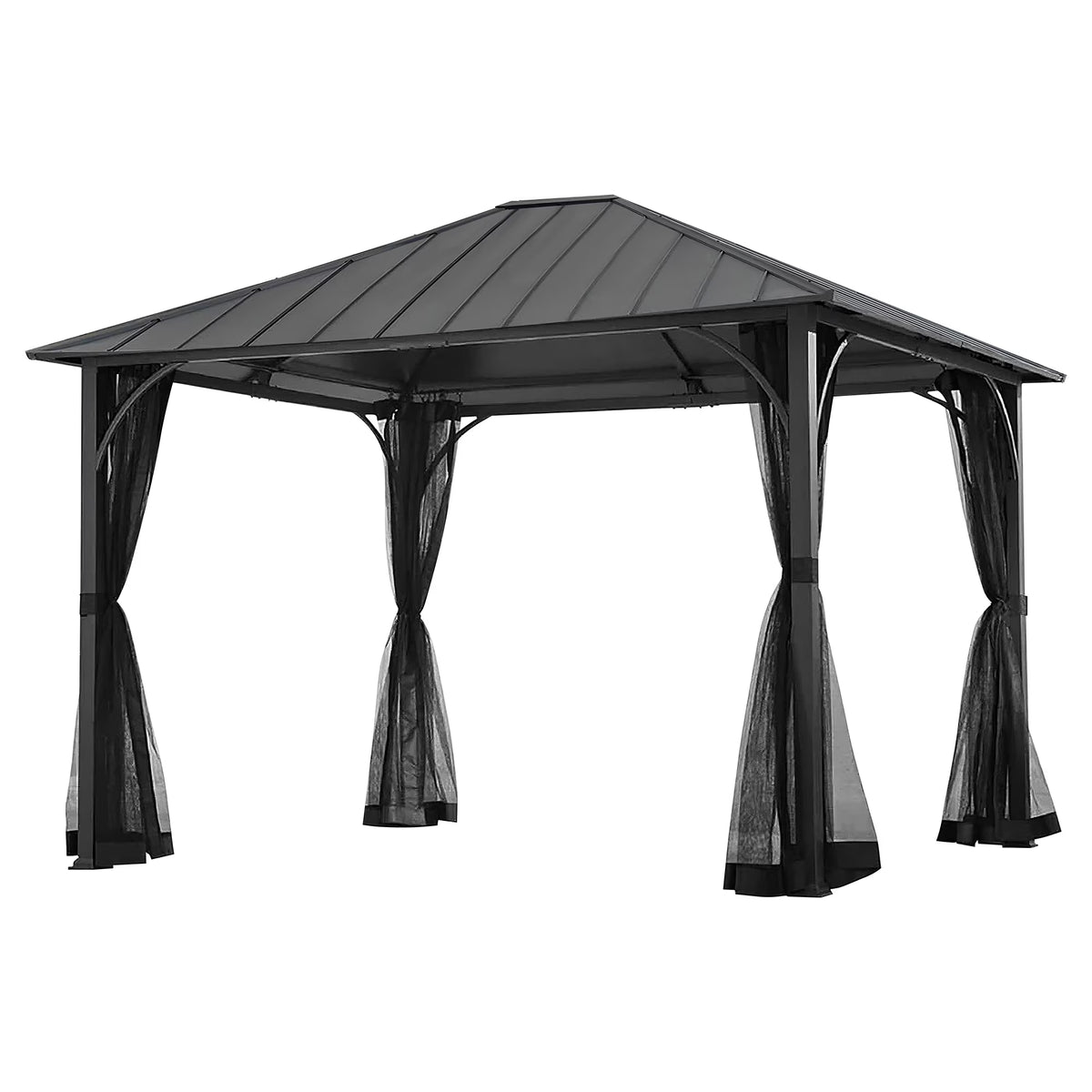 11 x 13 Foot Screened Gazebo Canopy Pergola Tent N684075