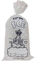 1000 Pack Crystal Ice Printed Drawstring Ice Bags 11x22 x 22x22 / 1.5 Mil / 10 lbs D484