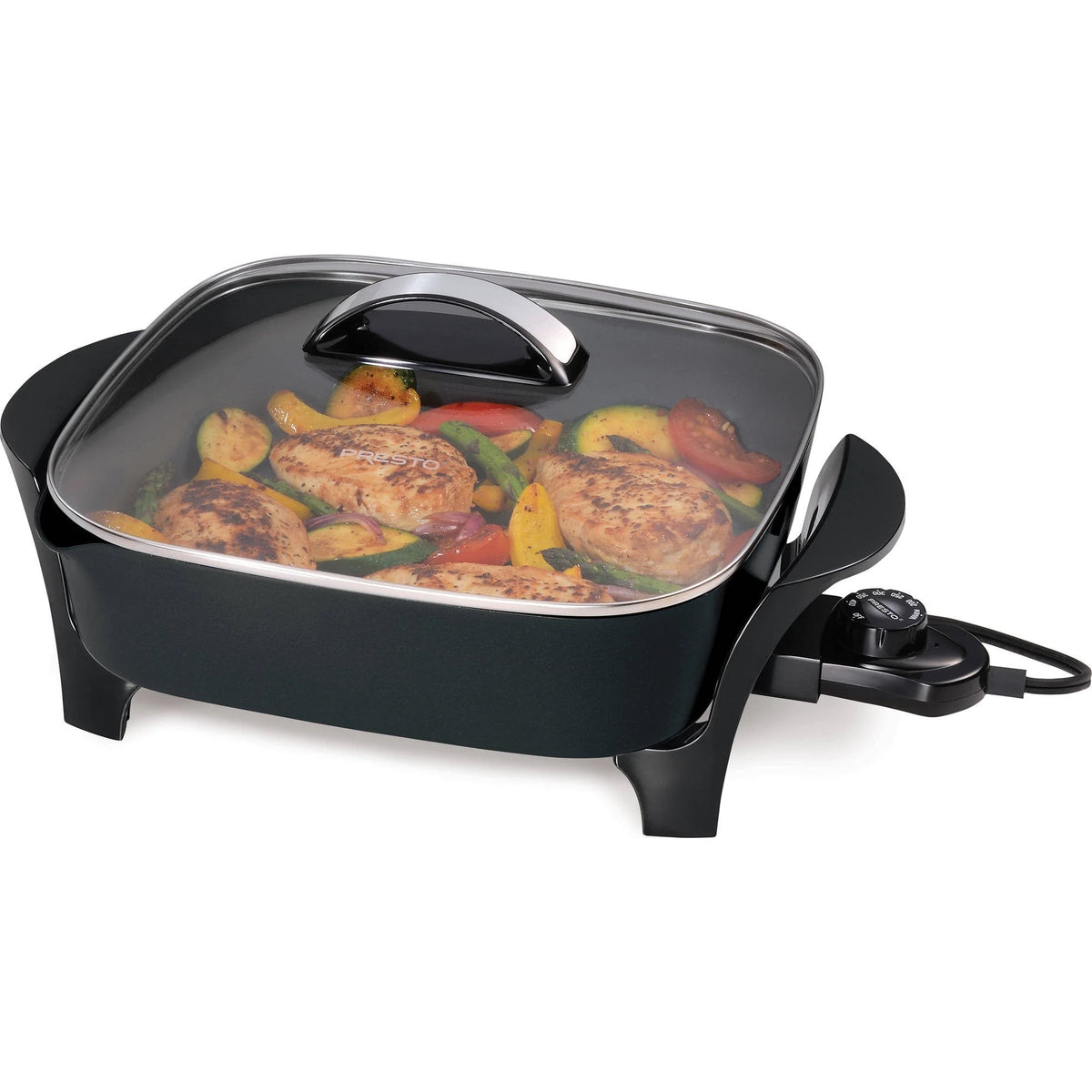 12" Electric Skillet with Glass Cover D346
