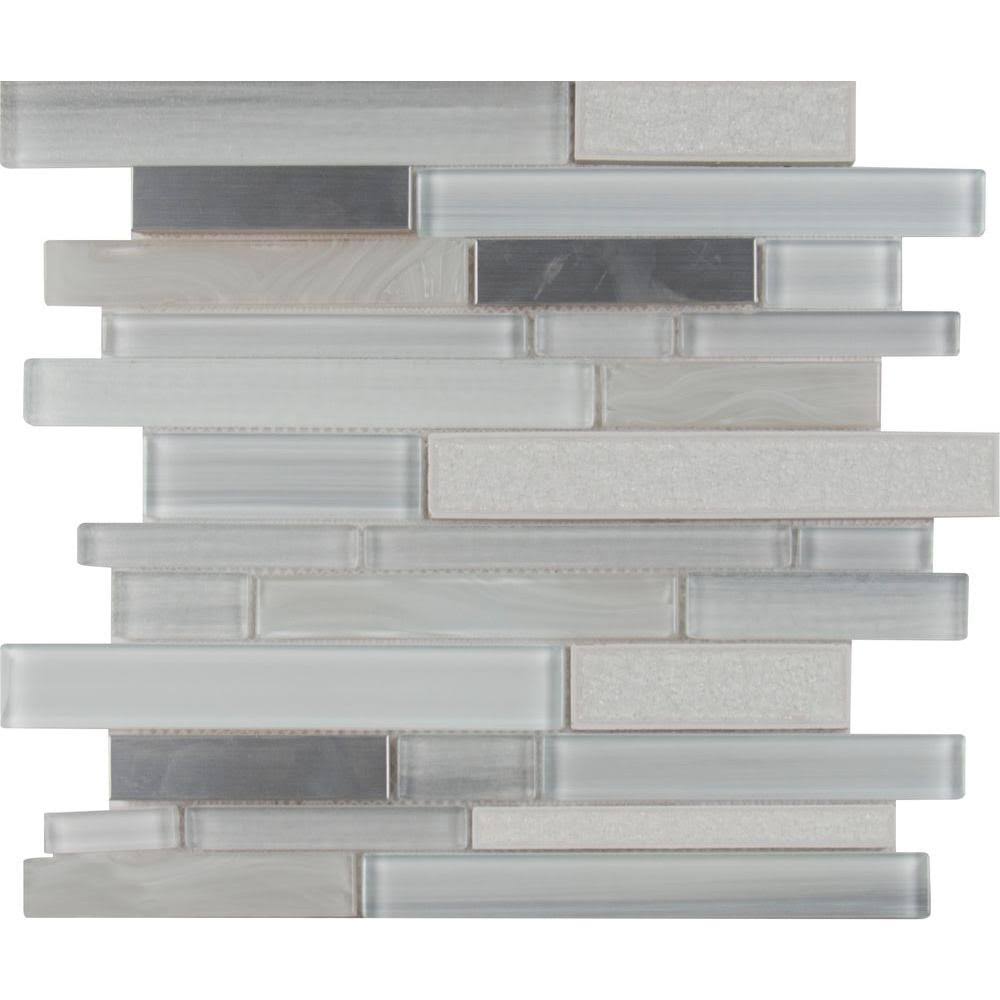 12 in. x 12 in. Glass Metal Mosaic Tile M691700