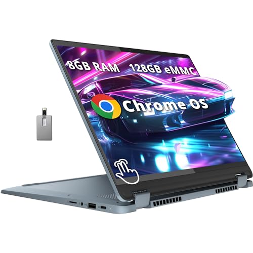 11.6" HD Touchscreen Chromebook, 2-in-1 Laptop, 4GB LPDDR3, 64GB eMMC, Blue C924760