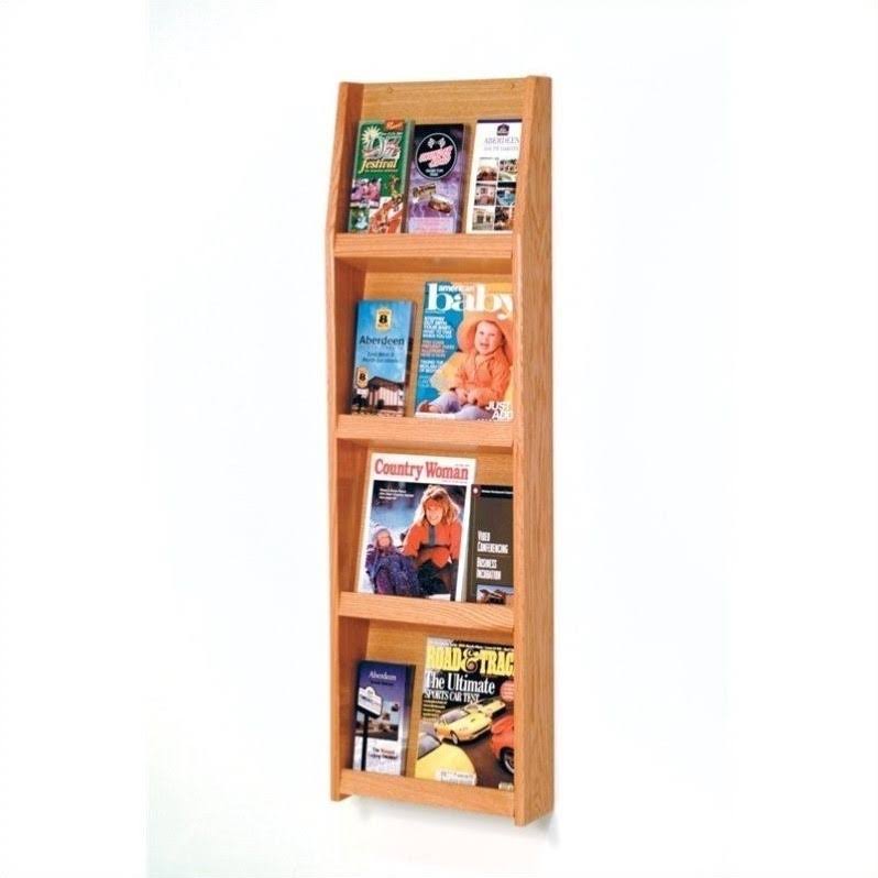 12 Pocket Light Oak Literature Display W622963
