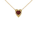 10K Yellow Gold Genuine Garnet Heart-Shaped Pendant Necklace with 16" Chain V358760