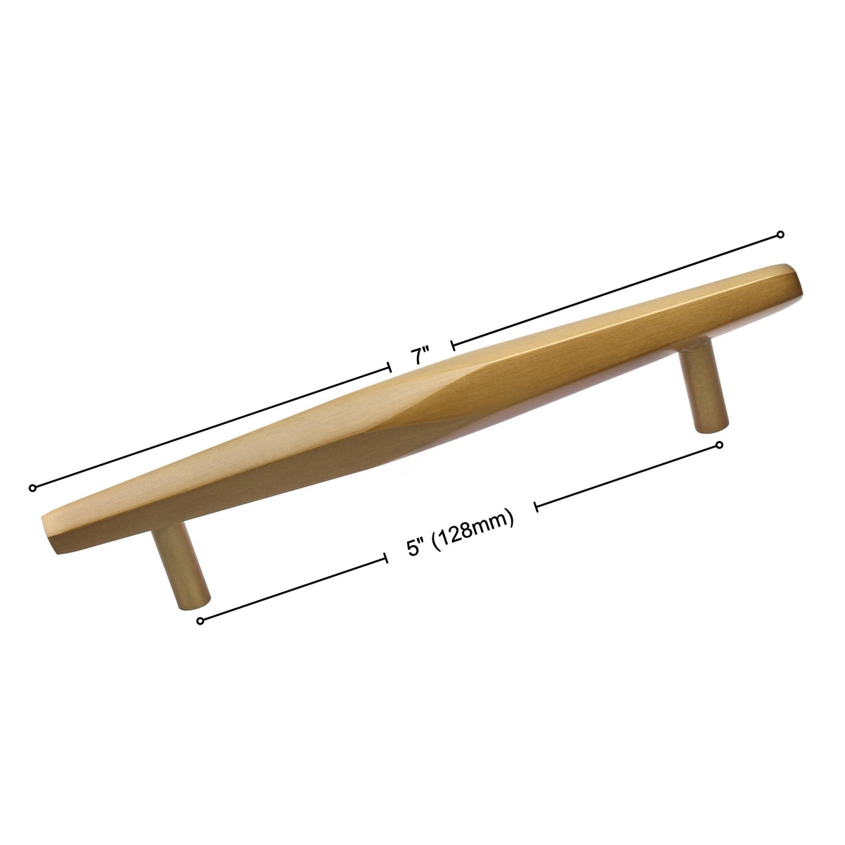 10-Pack 5-Inch Solid Faceted Bar Pull Satin Gold R131