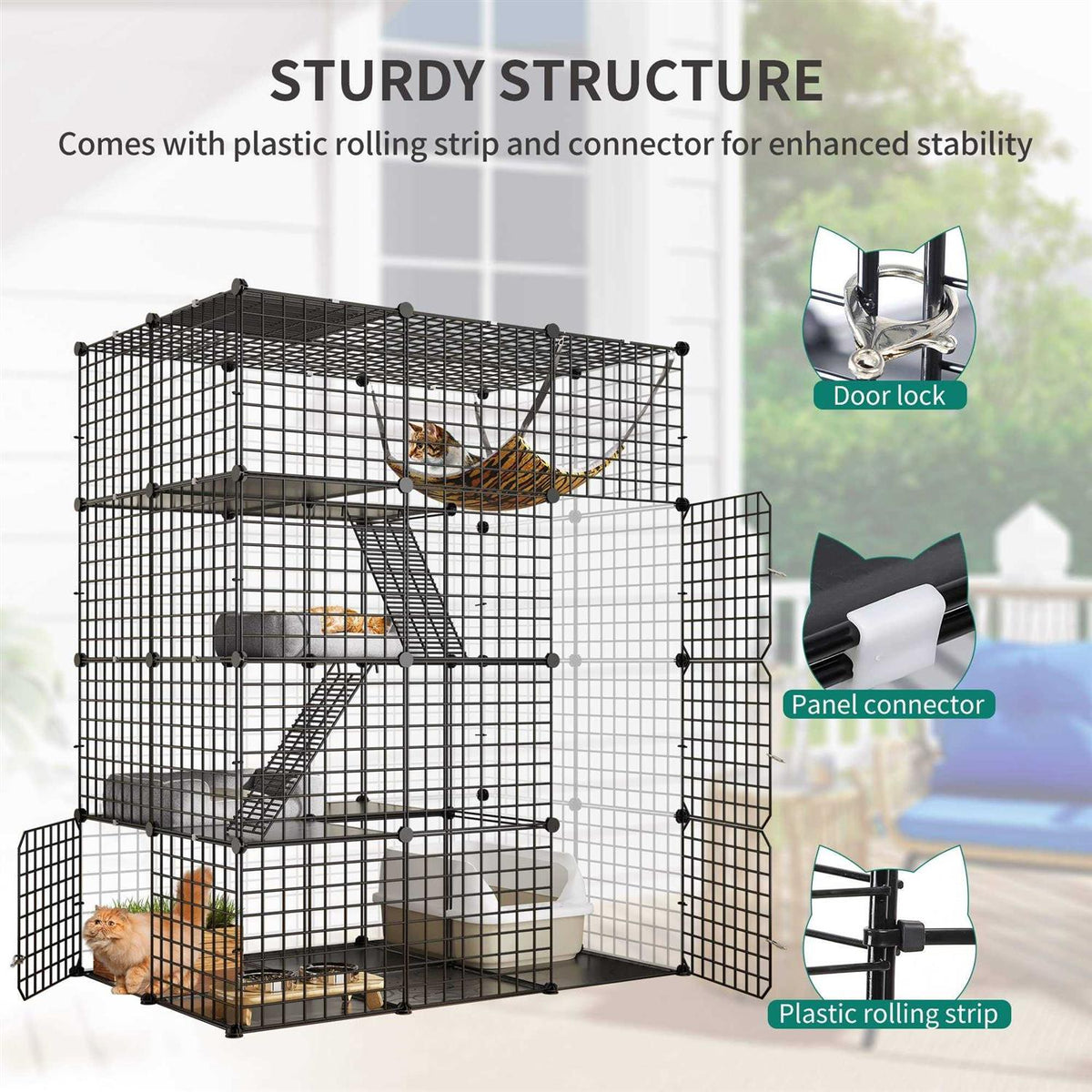 4 Tier Cat Hammock Cat Enclosure K69403