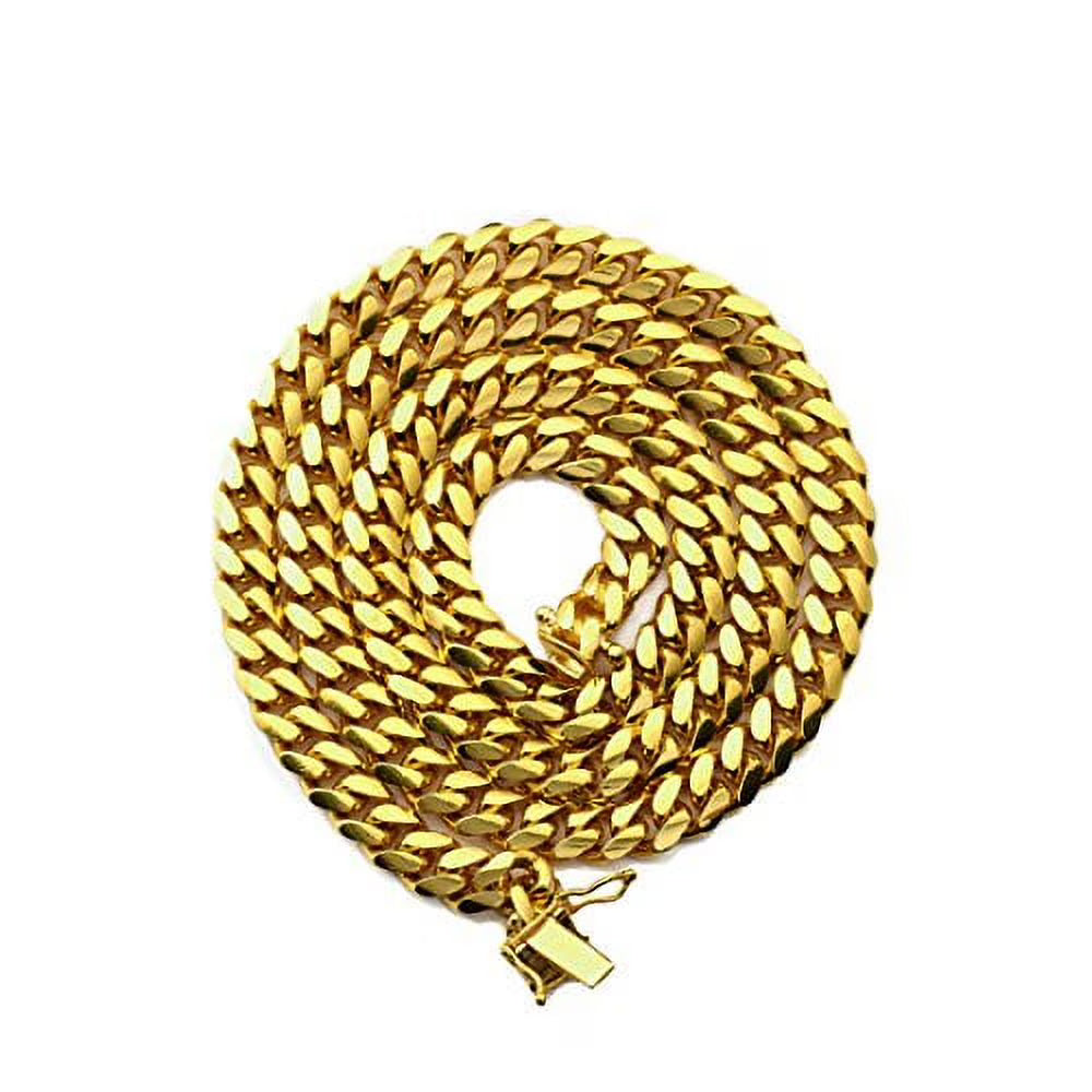 10K Yellow Gold Miami Cuban Link Chain Necklace D980180